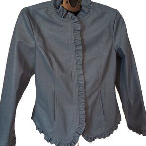 Hot in Hollywood Vegan Leather Blue Short Jacket Women’s Size S NWT